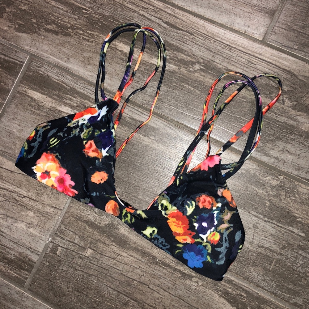 Floral print bikini top